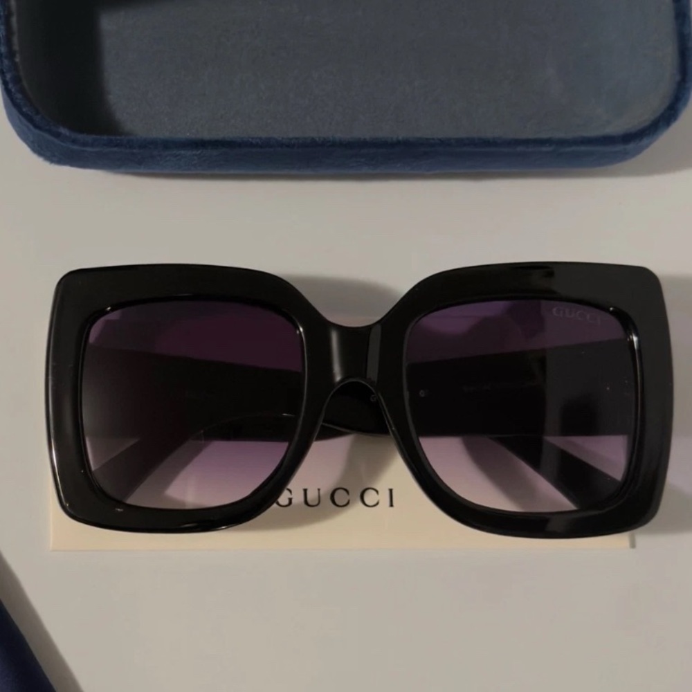 NWT-Gucci Black Oversized Square Sunglasses - Picture 4 of 6